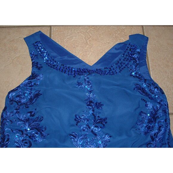 Embellished Royal Blue Plus Sz 20 Pull On Pants & Sparkly Sleeveless Shirt Set - Picture 4 of 7